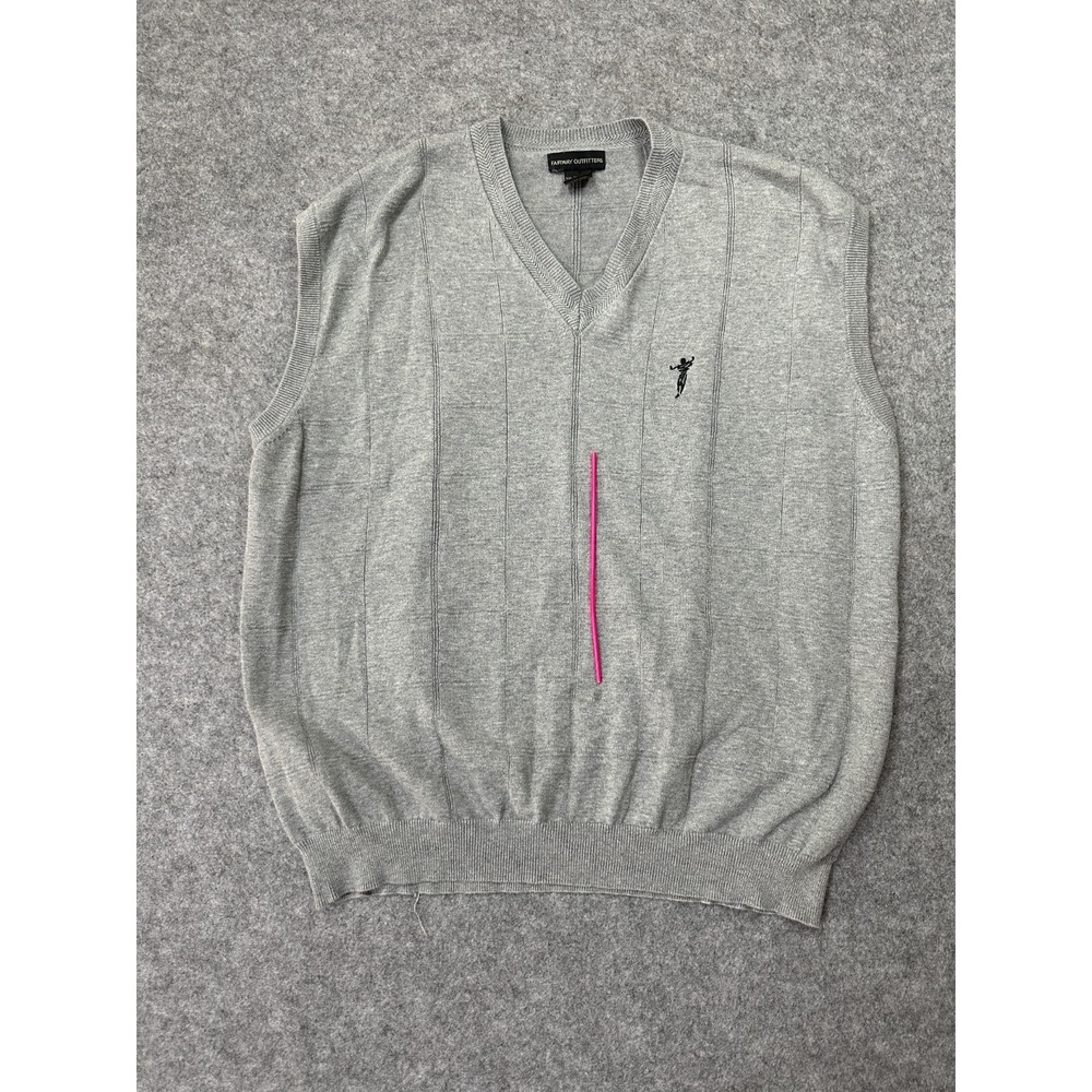 Fairway Outfitters Mens XL Gray Cotton Knit Sweater Vest